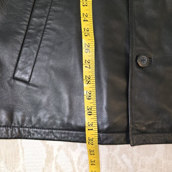 U.S. Polo Assn. Black Leather Jacket Men's Medium Outerwear Quilted Lining - Picture 10 of 16